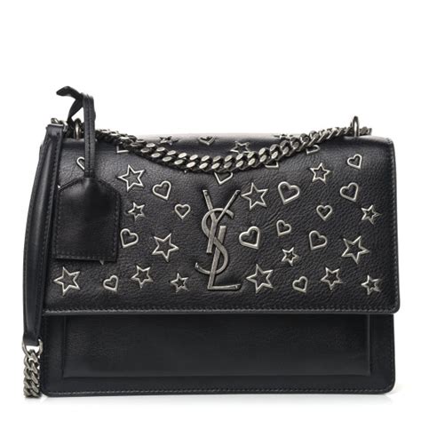 SAINT LAURENT Calfskin Stars and Hearts Medium Monogram 